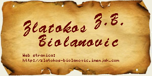 Zlatokos Biolanović vizit kartica